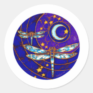 Sticker Rond lune de libellules
