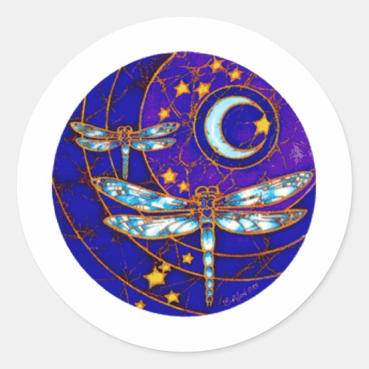 Sticker Rond lune de libellules (Devant)