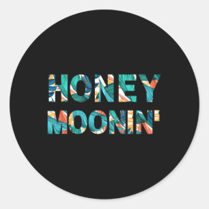 Sticker Rond Lune de miel Mariés juste sous les tropiques