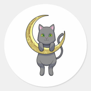 Sticker Rond Lune de nuit