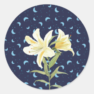 Sticker Rond Lune de nuit Casablanca Lily