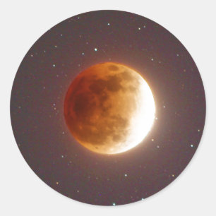 Sticker Rond Lune de sang lunaire Eclipse