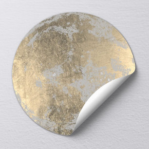 Sticker Rond Lune d'or