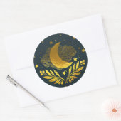 Sticker Rond Lune d'or de l'Indigo (Enveloppe)