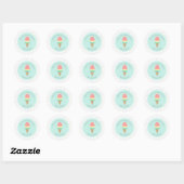 Sticker Rond L'une est crème glacée douce Premier anniversaire  (Feuille)