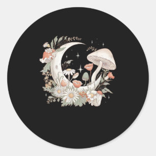 Sticker Rond Lune esthétique Goblincore et Cottagecore Champign