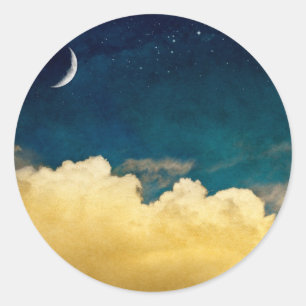 Sticker Rond Lune et Cloudscape