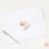 Sticker Rond Lune et étoiles Baby shower multi-Script Merci (Enveloppe)