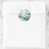 Sticker Rond Lune et fleurs (Sac)