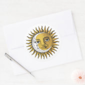 Sticker Rond Lune et soleil (Enveloppe)
