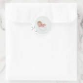 Sticker Rond Lune, étoile et nuage mignon photo bébé (Sac)