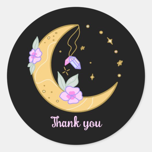 Sticker Rond Lune florale (Devant)