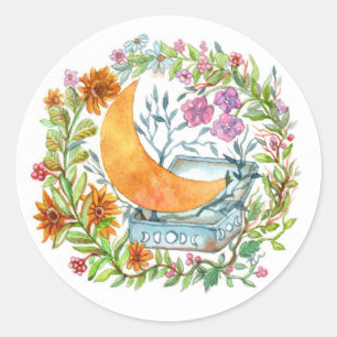 Sticker Rond Lune hors de la boîte