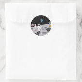 Sticker Rond Lune Landing 1969 (Histoire simple) (Sac)