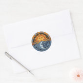 Sticker Rond Lune mexicaine et soleil (Enveloppe)