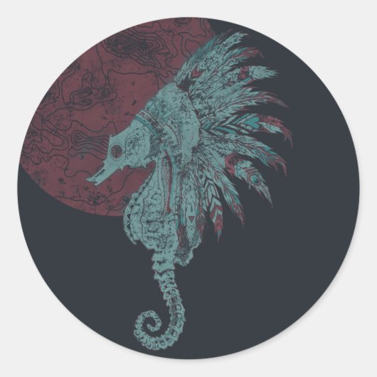 Sticker Rond lune rouge (Devant)
