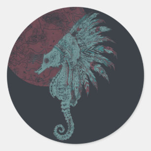 Sticker Rond lune rouge
