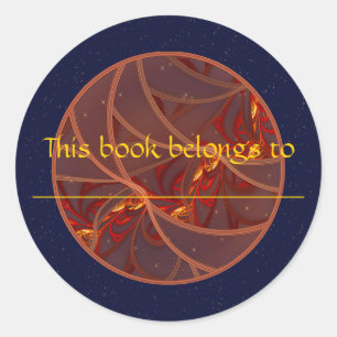 Sticker Rond Lune rouge vif