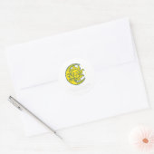 Sticker Rond Lune Solaire Eclipse 2024 Totalité Avril 8 Femmes (Enveloppe)