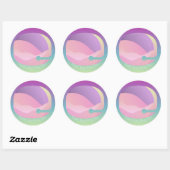 Sticker Rond Lune spatiale ombrée arc-en-ciel (Feuille)