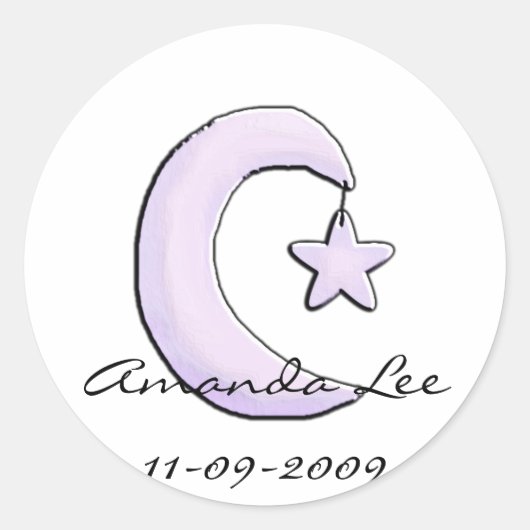 Sticker Rond Lune violette (Devant)