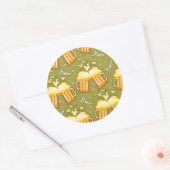 Sticker Rond Lunettes De Bière Motif (Enveloppe)