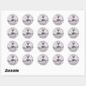 Sticker Rond Lunettes de Champagne mariage Merci (Feuille)