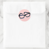 Sticker Rond Lunettes de nerd cool (Sac)