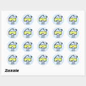 Sticker Rond Lunettes de Ski (Feuille)