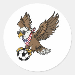 Sticker Rond Lunettes de soleil aigle de football USA cool vint
