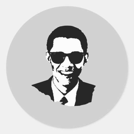 Sticker Rond Lunettes de soleil Barack Obama (Devant)