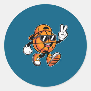 Sticker Rond Lunettes de soleil Basketball Amateur de basketbal