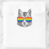 Sticker Rond Lunettes de soleil Cat Pride (Sac)