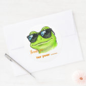 Sticker Rond Lunettes de soleil Cool Frog  (Enveloppe)