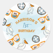 Sticker Rond Lunettes de soleil de plage tropicale Boy Annivers (Devant)