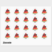 Sticker Rond Lunettes de soleil drôles à pastèque Merci (Feuille)