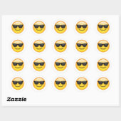 Sticker Rond Lunettes de soleil - Emoji (Feuille)