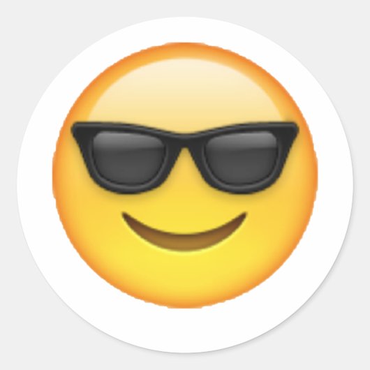 Sticker Rond Lunettes de soleil - Emoji (Devant)