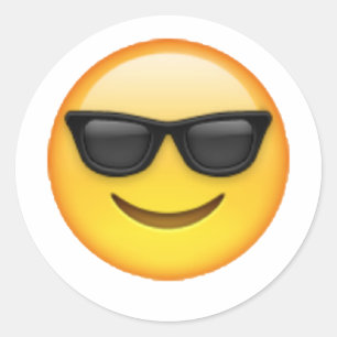 Sticker Rond Lunettes de soleil - Emoji