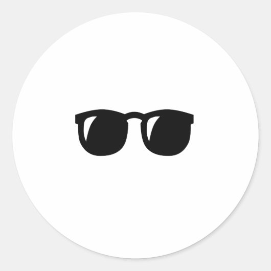 Sticker Rond Lunettes de soleil noires (Devant)