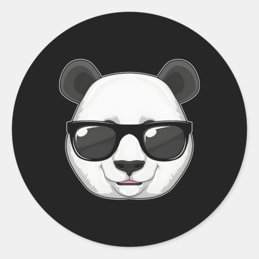 Sticker Rond Lunettes de soleil Panda (Devant)