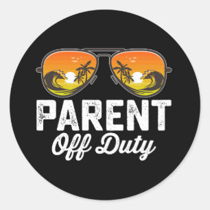 Sticker Rond Lunettes De Soleil Parent Hors Service Dernier Jou