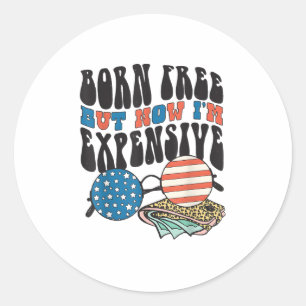 Sticker Rond Lunettes de soleil rétro Born Free Mais maintenant
