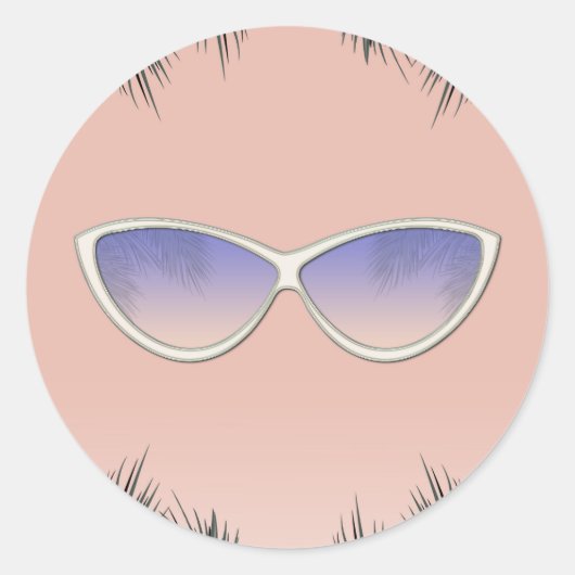 Sticker Rond Lunettes de soleil Retro Sweet 16 Pool Party (Devant)