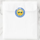 Sticker Rond Lunettes de soleil sur le soleil jaune dans le cie (Sac)