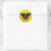 Sticker Rond Lunettes De Soleil Sur Tournesol (Sac)