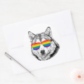 Sticker Rond Lunettes de soleil Wolf Pride (Enveloppe)