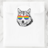 Sticker Rond Lunettes de soleil Wolf Pride (Sac)
