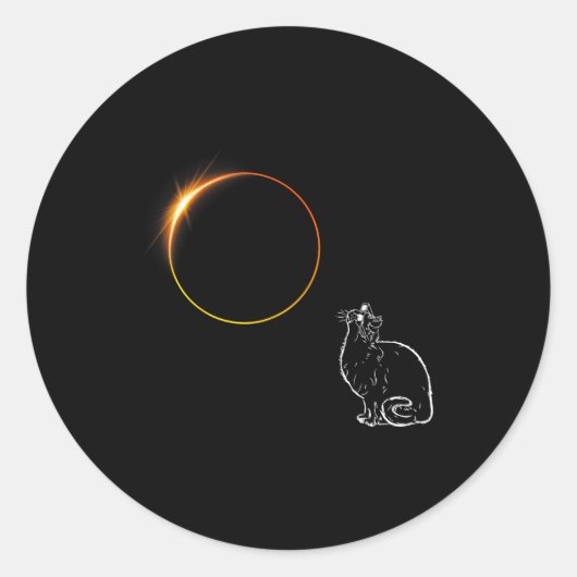 Sticker Rond Lunettes declipse de chat éclipse solaire (Devant)