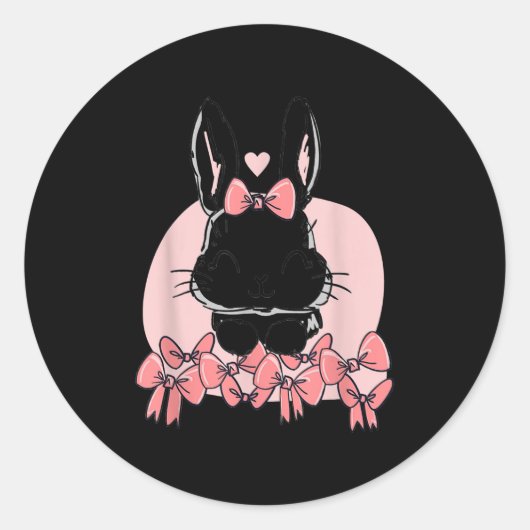 Sticker Rond Lunettes Empreinte de léopard Visage Lapin Mignonn (Devant)